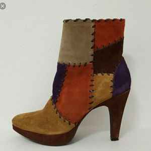 Gianni Bini Patchwork Suede Bootie